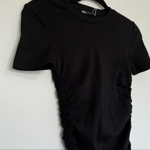 Zara Ruched Ribbed Dress - Picture 4 of 6